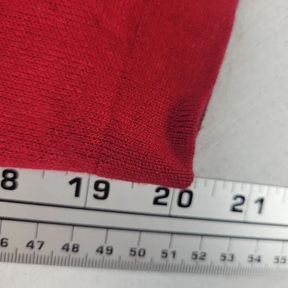 Banana Republic Sweater Womens Large Red Cashmere Silk Crewneck Preppy Holiday - Picture 10 of 11